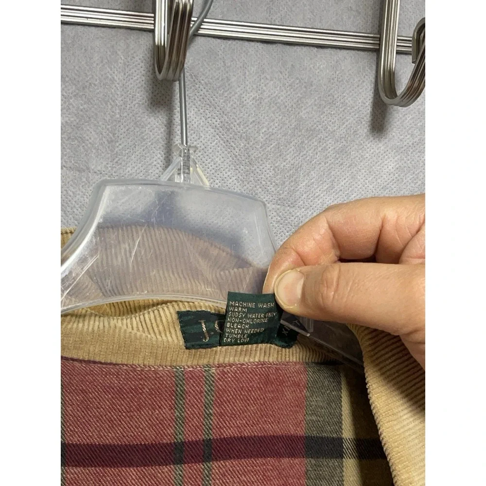 VTG J Crew Coat Men XLT Beige Chore Flannel Lined Oarsman Rugged 90s Barn Jacket